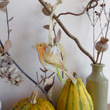Robin and Snowdrop Wooden Hanging Decoration