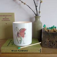 Robin bone china candle holder