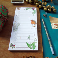 Robin 'To Do' List Christmas Notepad