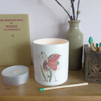Robin bone china candle holder