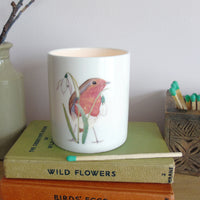 Robin bone china candle holder
