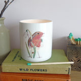 Robin bone china candle holder