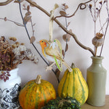 Robin and Snowdrop Wooden Hanging Decoration