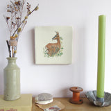 roe deer ceramic wall art tile