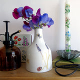 Spring Flowers and Bee Ceramic Bud Vase