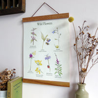 Wild Flowers Canvas Wall Hanging with Poster Hanger