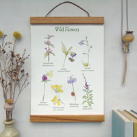 Wild Flowers Canvas Wall Hanging with Poster Hanger