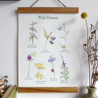 Wild Flowers Canvas Wall Hanging with Poster Hanger