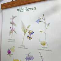 Wild Flowers Canvas Wall Hanging with Poster Hanger
