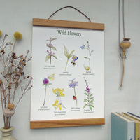 Wild Flowers Canvas Wall Hanging with Poster Hanger
