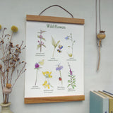 Wild Flowers Canvas Wall Hanging with Poster Hanger