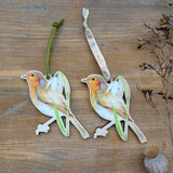 Robin Decoration and Card Letterbox Gift