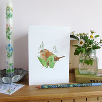 Wren and Snowdrops Card