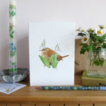 Wren and Snowdrops Card