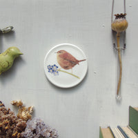 Wren and Forget Me Not Decorative Mini Wall Plate