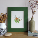 Wren and snowdrops A5 Giclée Fine Art Print