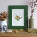 Wren and snowdrops A5 Giclée Fine Art Print