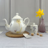 Four Cup Bone China Bee and spring flowers Teapot
