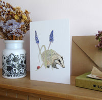 Badger and Ladybird Greetings card