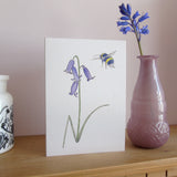 Set of five flower and bee greetings cards
