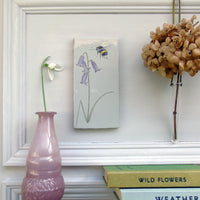 spring flower and bees ceramic tile Wall Art