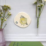 blue tit and forget me not ceramic plaque