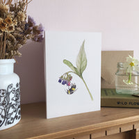 Bee and comfrey flower greetings card