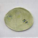 Bee and Violas ceramic wall plate