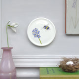 Forget me not and bee mini wall plate