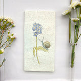 Handmade Snail and Forget me not Wall art tile