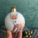 Fox Bone china Christmas bauble