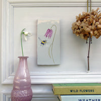 spring flower and bees ceramic tile Wall Art