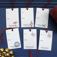 Christmas Bird Gift Tags Set of six