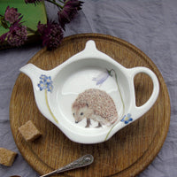 Hedgehog and Harebell Teabag Tidy