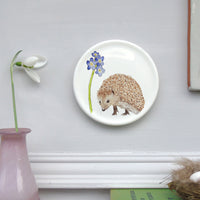 Hedgehog and forget me not mini wall plate
