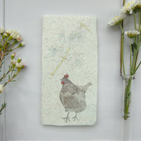 Handmade Hen and Blossom Wall art tile