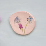 handmade ceramic pink butterfly plaque