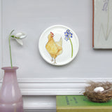 Hen and forget me not mini wall plate