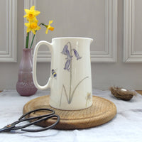 Spring Flower and bees, bone china, one pint jug