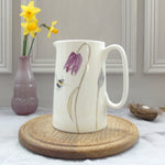 Spring Flower and bees, bone china, one pint jug