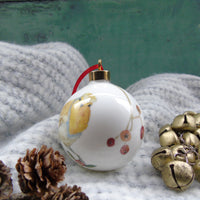 Robin Bone china Christmas bauble