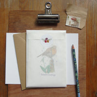 Robin and Snowdrops Christmas Card