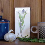 Sage and butterfly ceramic tile Wall Art