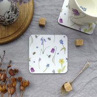 Spring Flower and Bee Melamine Coasters