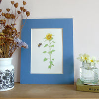 Sunflower and Bee A5 Giclée Fine Art Print
