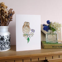 Tawny owl greetings card