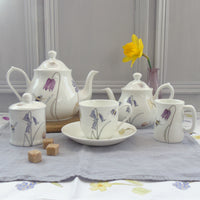 one person bone china bee and spring flowers teapot