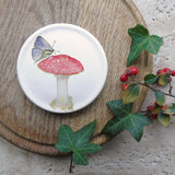 Fly agaric toadstool and butterfly coaster