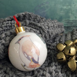Waxwing Bone china Christmas bauble